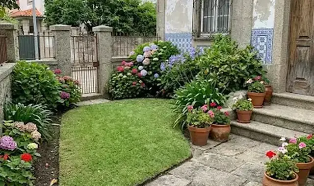 Jardim de moradia depois da manutenção